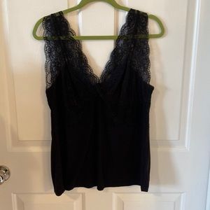 Rosemunde black lace top tank size XL